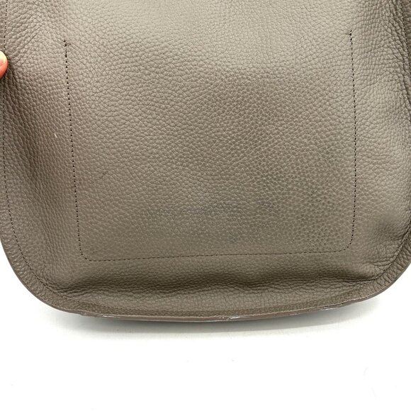 ALLSAINTS Gray Taupe Pebbled Leather Boho Western Crossbody Shoulder Bag Purse - Picture 8 of 16